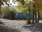 Nasz UAZ w lesie nad rzeką Onon 