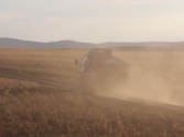 Transport odbywa się głównie dostawczakami produkcji koreanskiej lub japońskiej. Mongolia, Chentej 2010